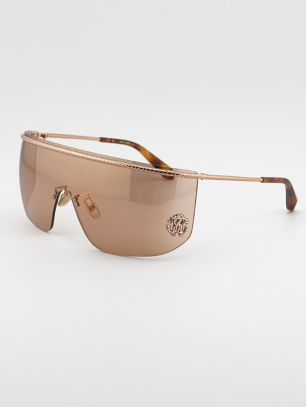 Roberto Cavalli SRC012M 8FCX Sunglasses Shiny Copper Gold Shield Frame
